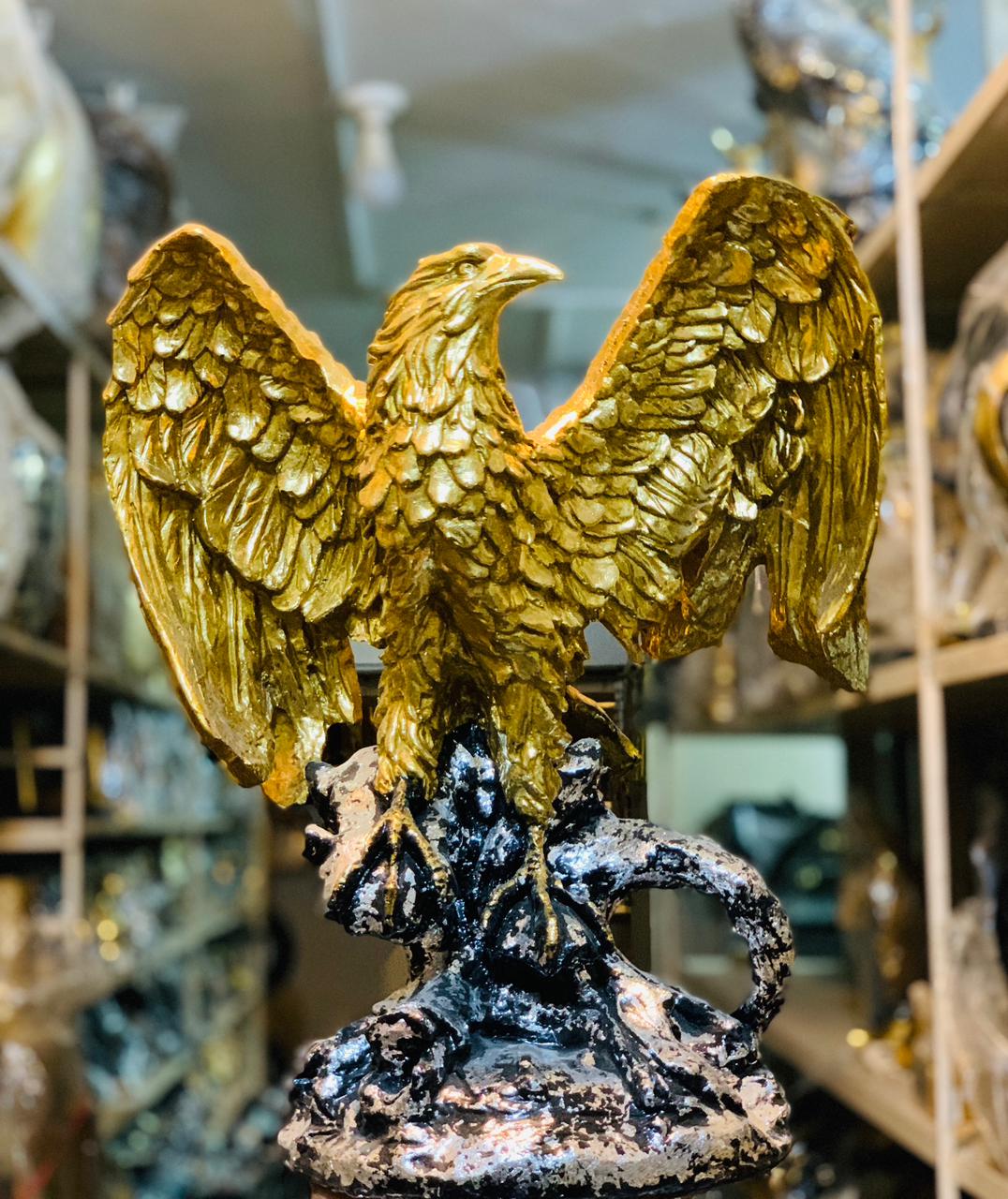 Vintage Golden Flying Eagle Sculpture - Ornament